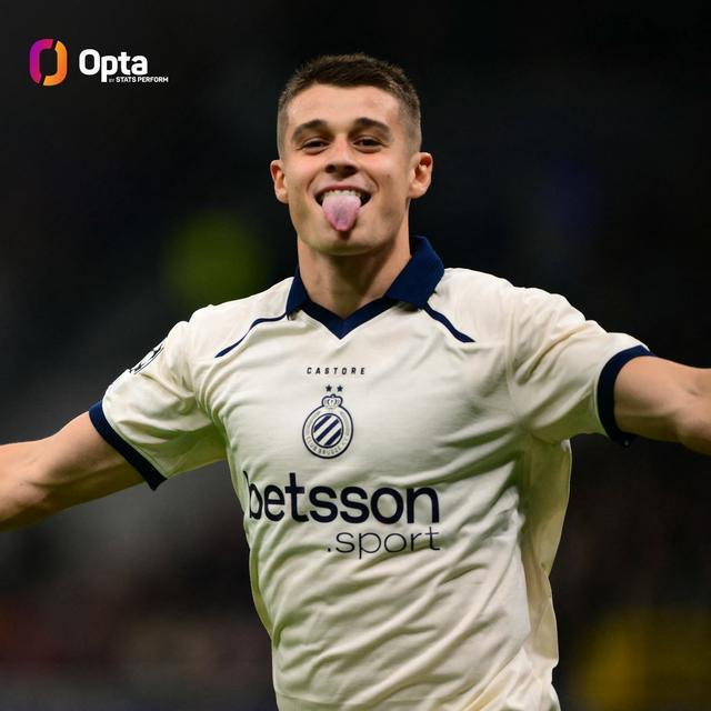 创造历史，特雷索尔迪是首位在欧冠戴帽的布鲁日球员